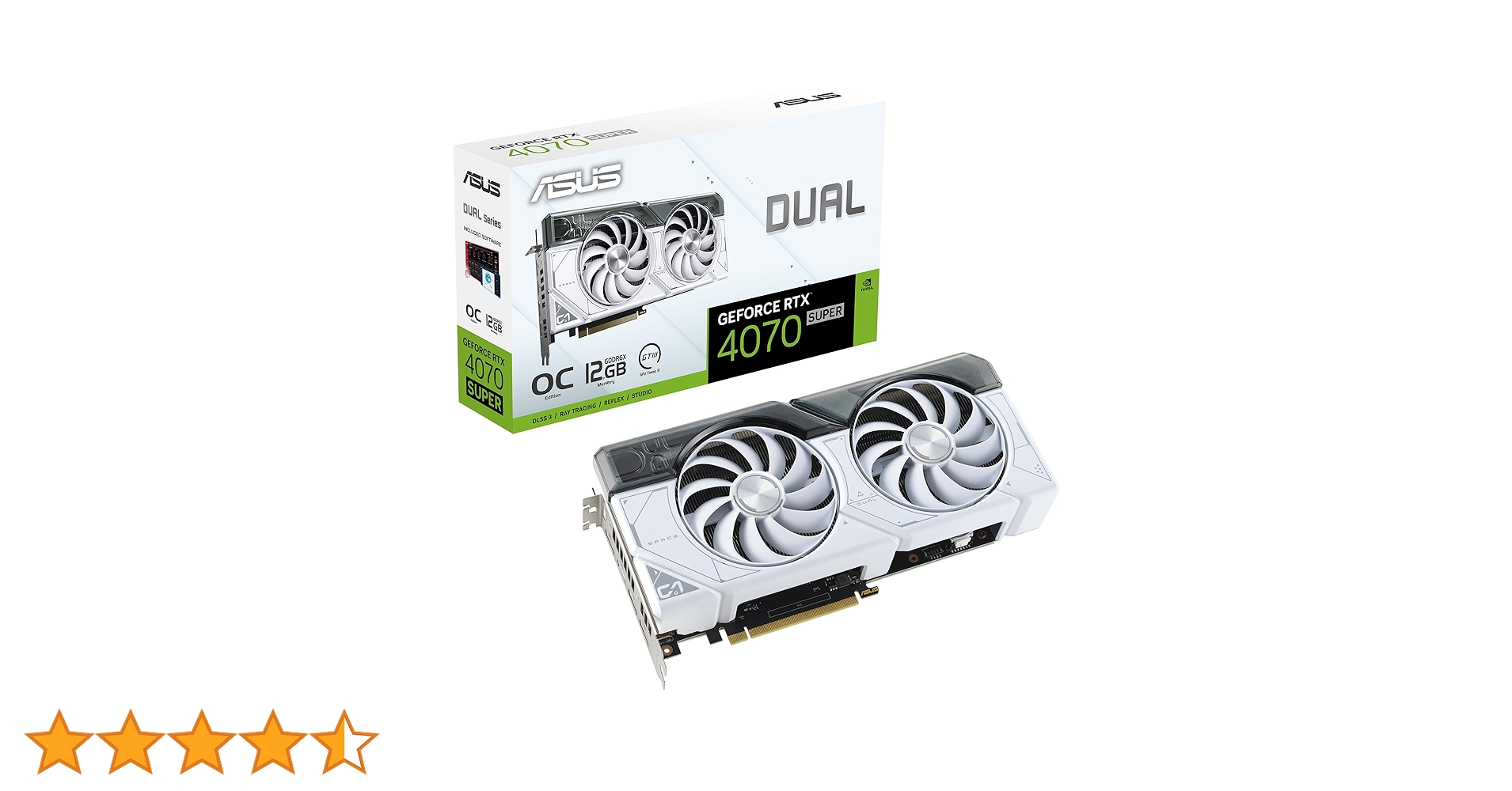 グラフィックボード・グラボ・ビデオカード ASUS Dual RTX4070 SUPER White Edition Amazon | ASUS Dual GeForce RTX™ 4070 Super White OC Edition